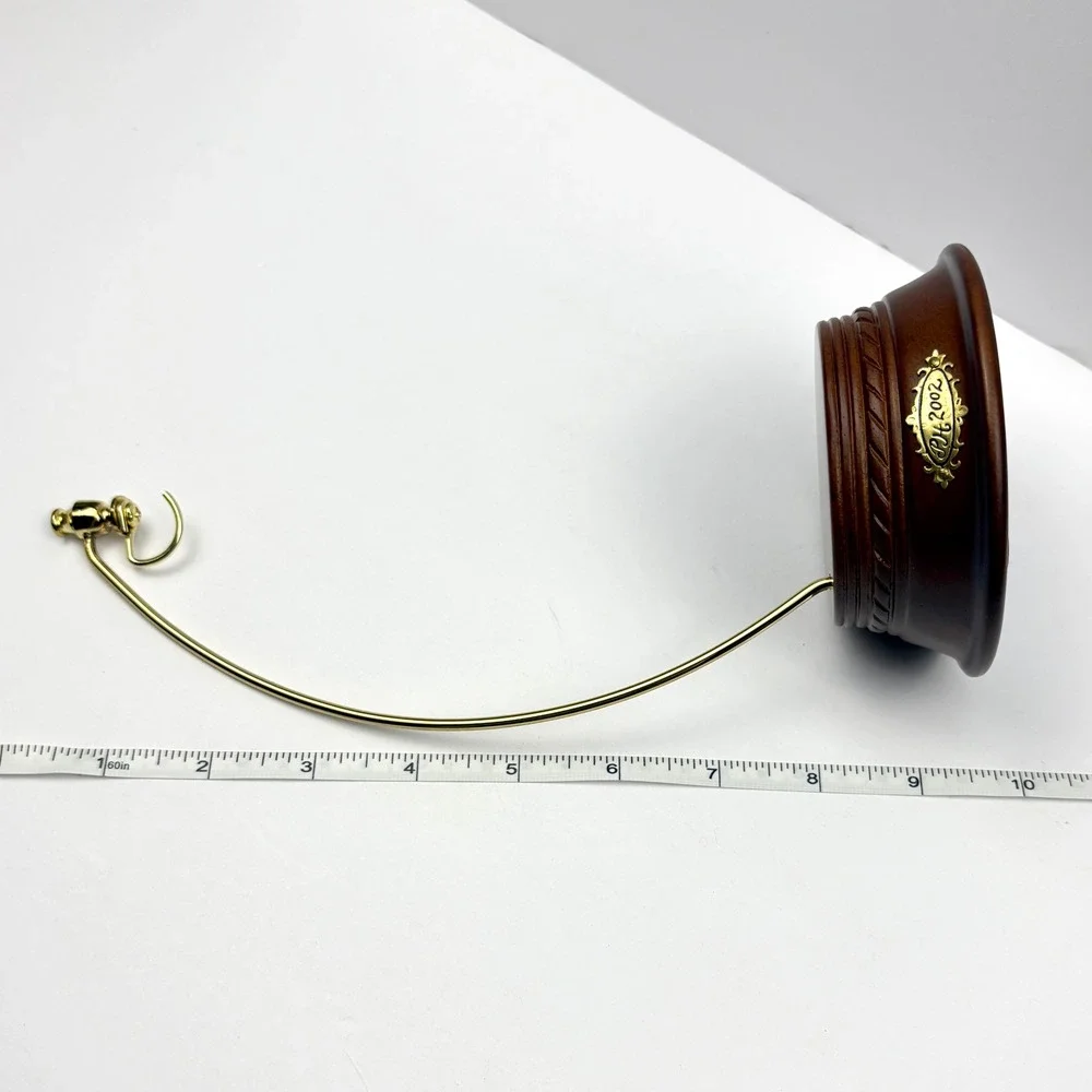 Vintage Princess House Ornament Stand Hanger 2555 Wood Base Gold Metal Display